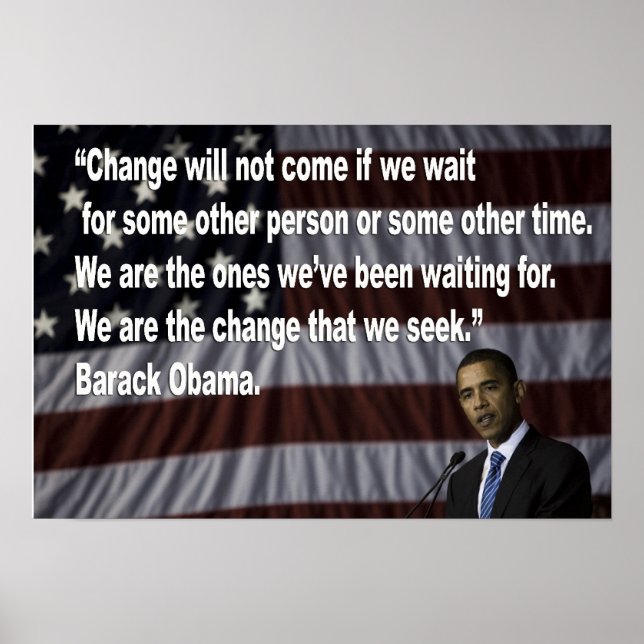 Poster Barack Obama Change citation (Devant)