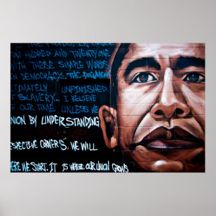 Poster Barack Obama Mural & Speech, Brooklyn, New York