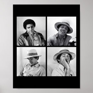 Poster Barack Obama Retro Vintage Young Obama Fument Dans