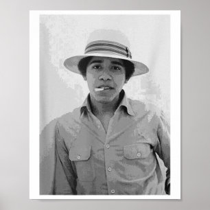 Poster Barack Obama Retro Vintage Young Obama Fument Dans