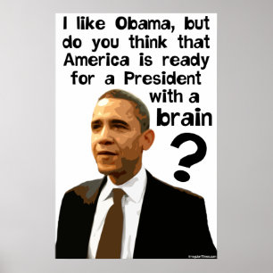 Poster Barack Obama - Un président avec un cerveau