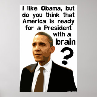 Poster Barack Obama - Un président avec un cerveau