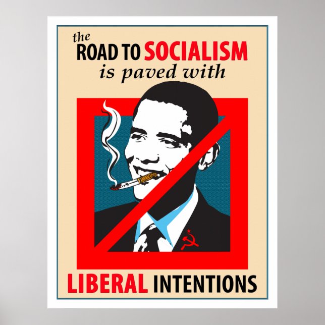 Poster Barack Obama Vers Le Socialisme (Devant)