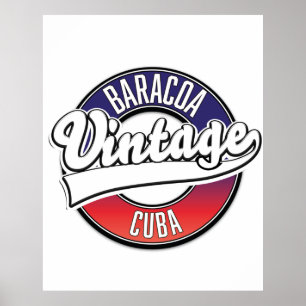 Poster Baracoa cuba logo vintage