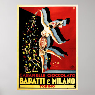Poster BARATTI & MILANO Caramelle Cioccolato Candies Vieu