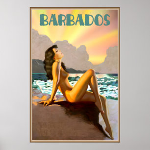 Poster Barbade Indes occidentales britanniques Plage des 