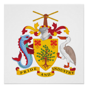 Poster Barbados pays armoiries symbole emblème drapeau