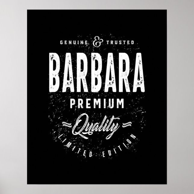 Poster Barbara Nom personnalisé Cadeau Anniversaire (Devant)