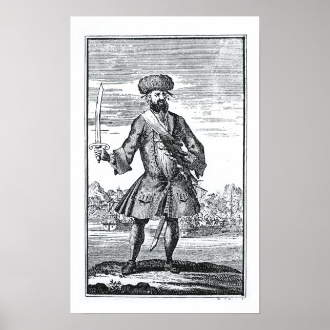 Poster Barbe noire du pirate, tirée de "A General History (Devant)