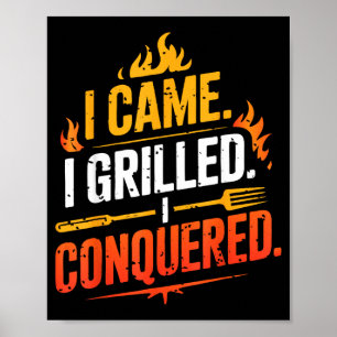 Poster Barbecue bbq blague grill pit maître chef fumeur p