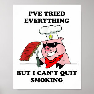 Poster Barbecue Grill Master Cant Cesser de fumer Viande