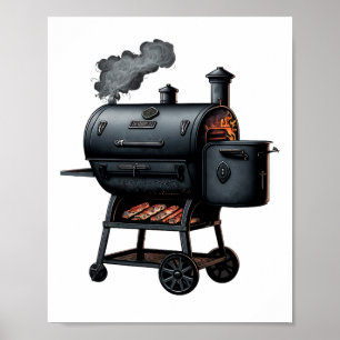 Poster Barbecue Grills Contreséquent Fumeur Byrbeque Gril