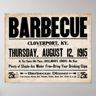 Poster Barbecue vintage - Barbecue Tout ce que vous pouve
