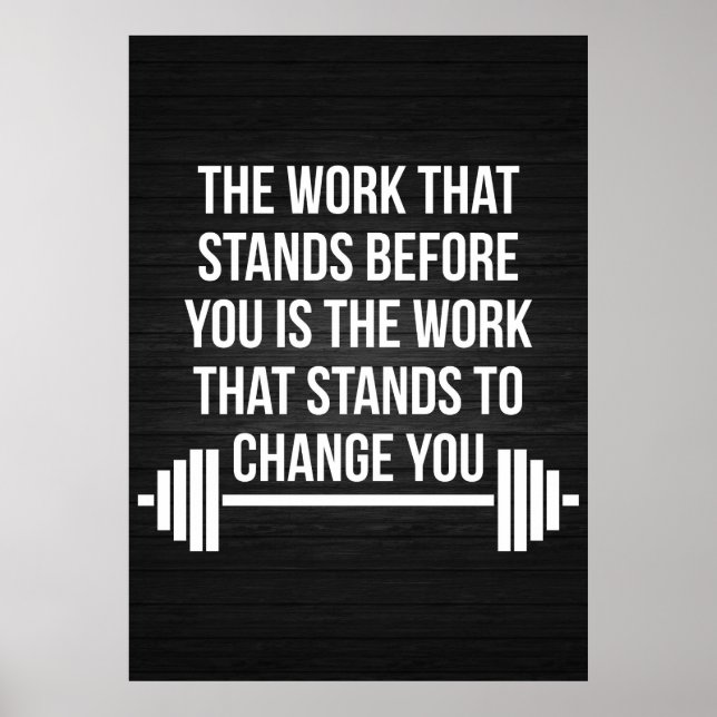 Poster Barbell Mots Inspirationnels - Motivation de l'ent (Devant)
