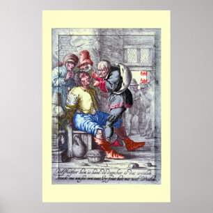 POSTER "BARBER CHIRON~MÉDIÉVAL~ DENTISTE"