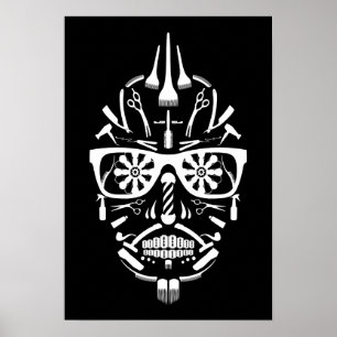 Poster barbershop calavera