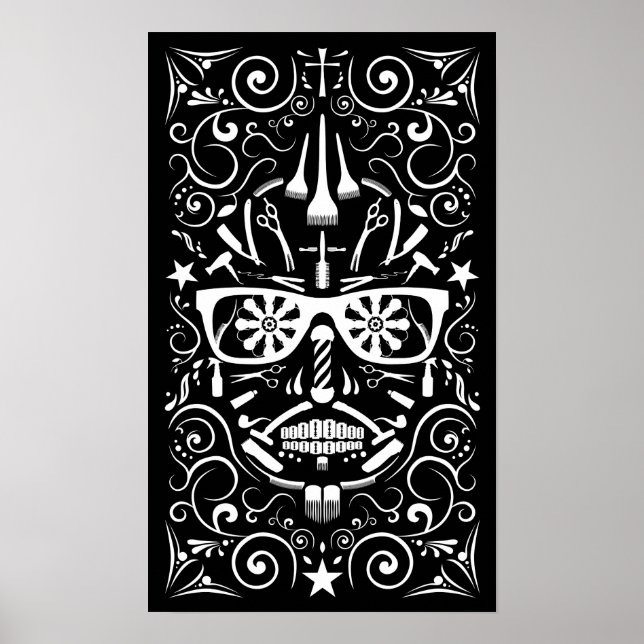 Poster barbershop dia de los muertos (Devant)