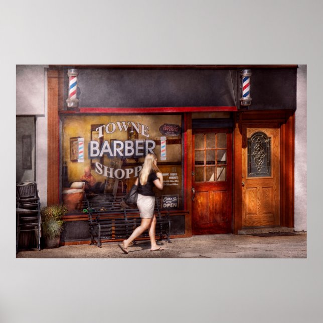Poster Barbier - Barbershop - Il est temps de couper une  (Devant)