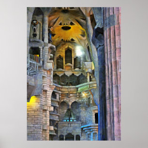 Poster Barcelone. Antoni Gaudi. Sagrada Familia