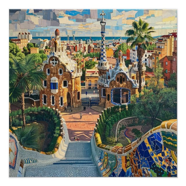 Poster Barcelone, Espagne (Devant)