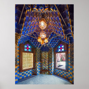 Poster Barcelone. Gaudí. Casa Vicens. Intérieur. Ver. 6.