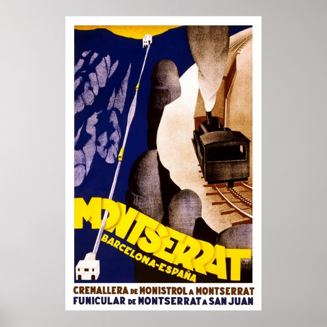 Poster Barcelone Montserrat Espagne (Devant)