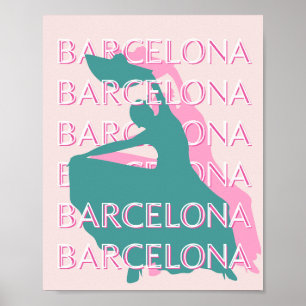 Poster Barcelone Travel Art, Espagne, Travel Art