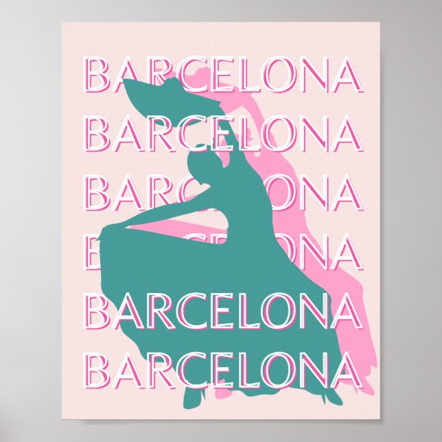 Poster Barcelone Travel Art, Espagne, Travel Art (Devant)
