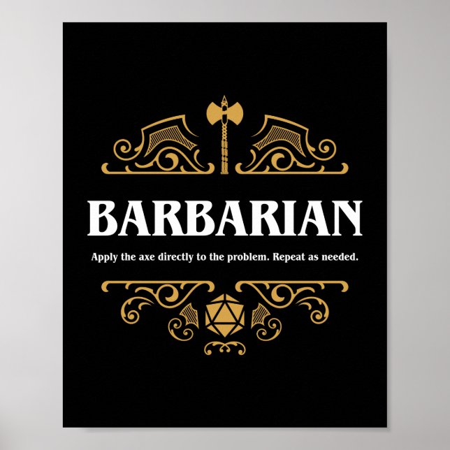 Poster Bard Classe Tablett Jeu RPG (Devant)