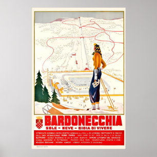 Poster Bardonecchia Turin Italie Ski Alpes Montagnes
