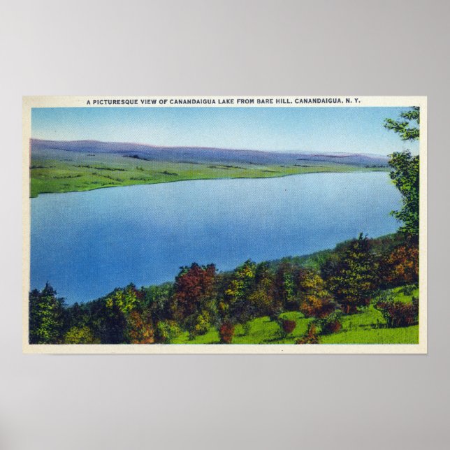 Poster Bare Hill Vue sur le lac Canandaigua (Devant)