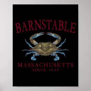 Poster Barnstable Massachusetts Crab Town Depuis 1639
