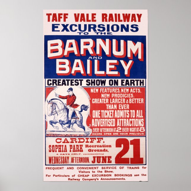 Poster Barnum & Bailey Circus - Circa 1900 (Devant)