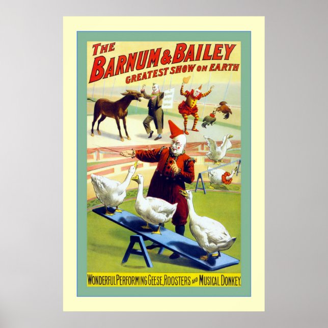 Poster Barnum & Bailey ~ Cirque Vintage (Devant)