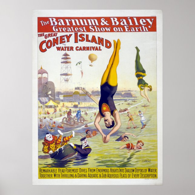 Poster Barnum & Bailey Coney Island Circus Publicité (Devant)