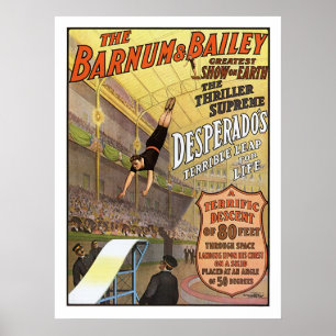 Poster Barnum & Bailey Leap for Life Circus Publicité