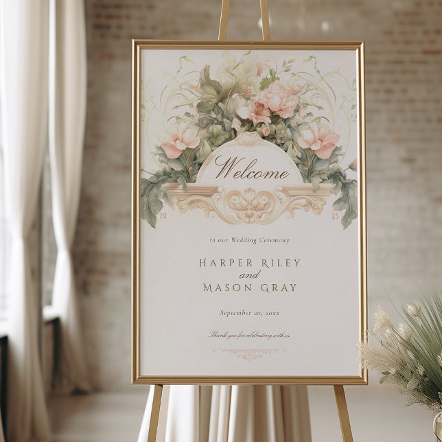 Poster Baroque Wedding Welcome Sign (Créateur téléchargé)