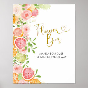 Poster Barre à fleurs de Fête des mariées de agrumes de p