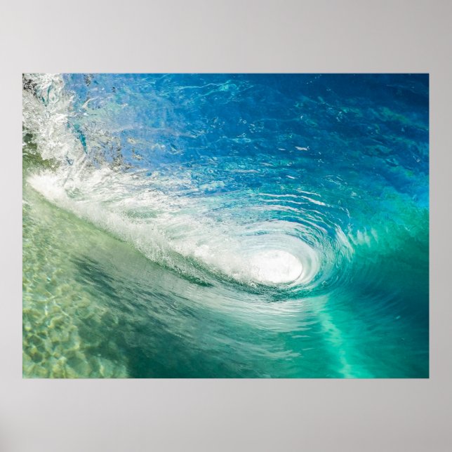 Poster Barre à grande vague de l'océan Pacifique (Devant)