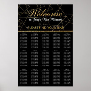 Poster Barre BM et Bat mitzvah Gold Stars