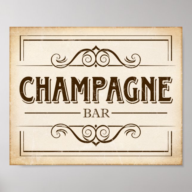 Poster BARRE CHAMPAGNE vintage (Devant)