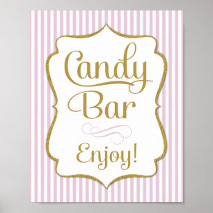 Poster Barre de bonbons SIGNE Pink Gold Buffet