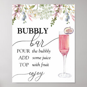 Poster Barre de bulles   Fleur sauvage chic
