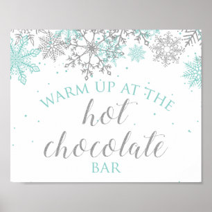 Poster Barre de Chocolat Chaud Hiver Onederland Sarcelle