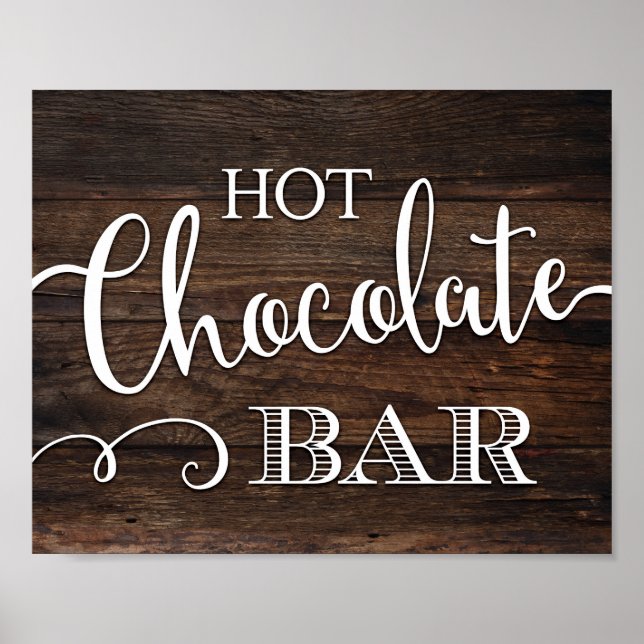 Poster BARRE DE CHOCOLAT CHAUD Rustique (Devant)