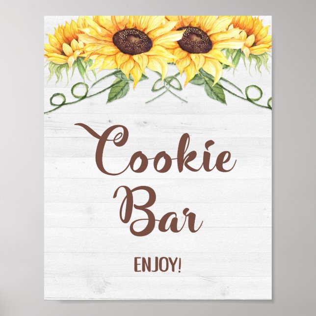 Poster BARRE DE COOKIE Douche tournesol ou signe de fête (Devant)