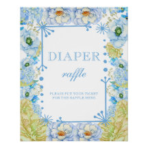 Barre de couches de Baby shower Floral Bleu et Bow