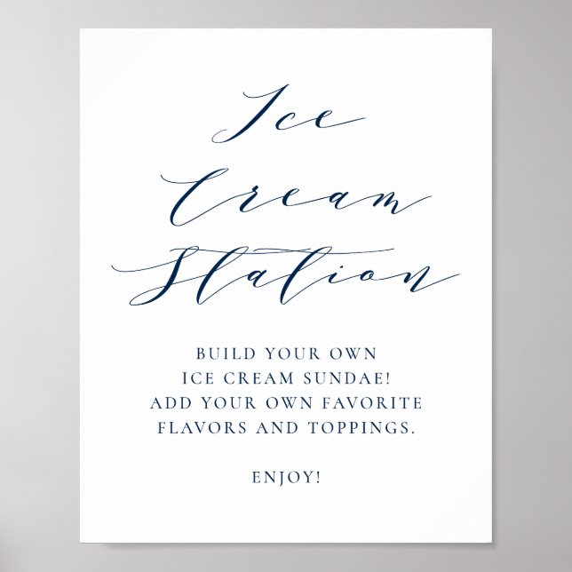 Poster Barre de crème de Mariage bleu marine (Devant)