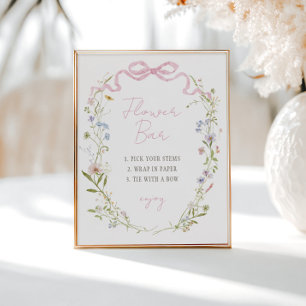 Poster Barre de fleurs de bois de printemps