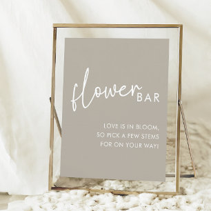Poster Barre de fleurs de Fête des mariées de script mini
